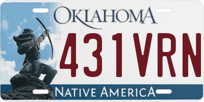 OK license plate 431VRN