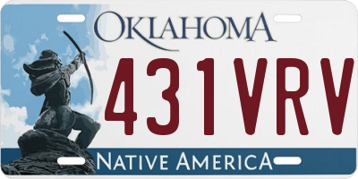 OK license plate 431VRV