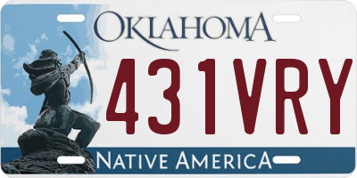 OK license plate 431VRY