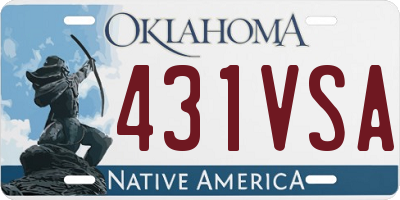 OK license plate 431VSA