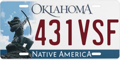 OK license plate 431VSF
