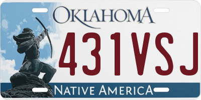 OK license plate 431VSJ