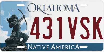 OK license plate 431VSK