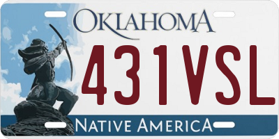 OK license plate 431VSL
