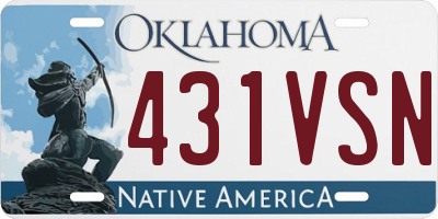 OK license plate 431VSN