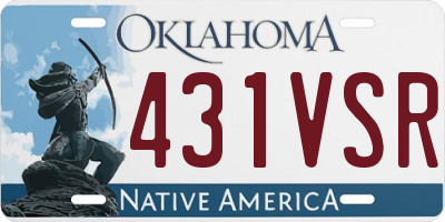 OK license plate 431VSR