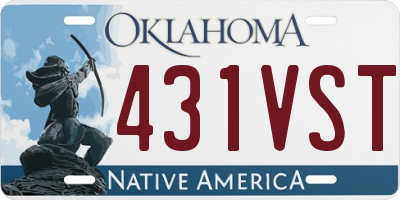 OK license plate 431VST