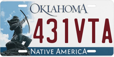 OK license plate 431VTA