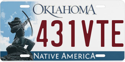 OK license plate 431VTE