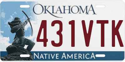 OK license plate 431VTK