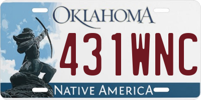 OK license plate 431WNC