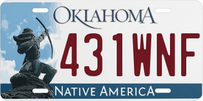 OK license plate 431WNF
