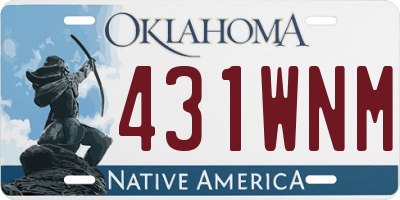 OK license plate 431WNM