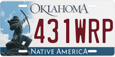 OK license plate 431WRP