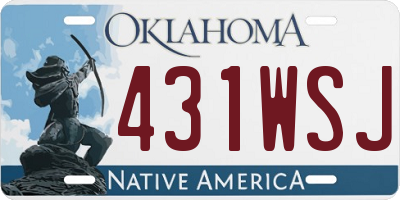 OK license plate 431WSJ