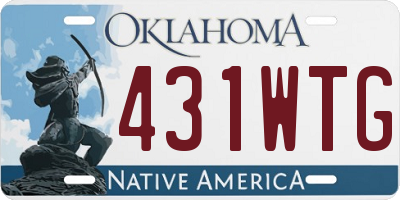 OK license plate 431WTG