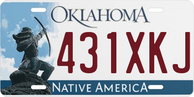 OK license plate 431XKJ