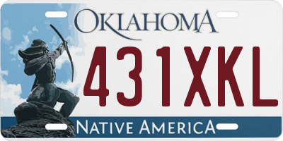 OK license plate 431XKL