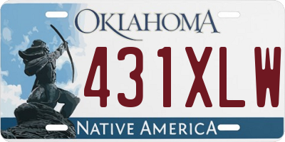 OK license plate 431XLW