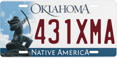 OK license plate 431XMA