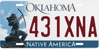 OK license plate 431XNA