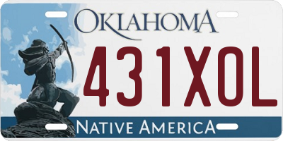 OK license plate 431XOL