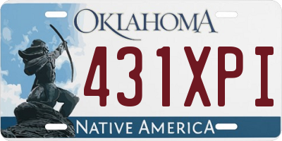 OK license plate 431XPI