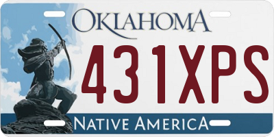 OK license plate 431XPS