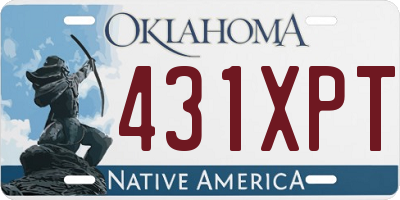OK license plate 431XPT