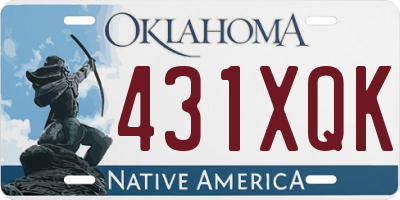 OK license plate 431XQK