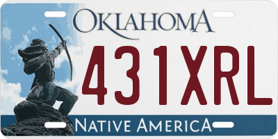 OK license plate 431XRL