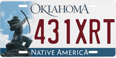 OK license plate 431XRT
