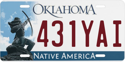 OK license plate 431YAI