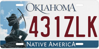 OK license plate 431ZLK