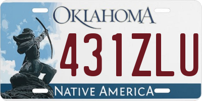 OK license plate 431ZLU