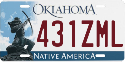 OK license plate 431ZML