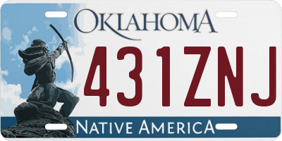 OK license plate 431ZNJ