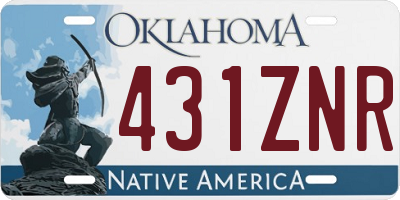 OK license plate 431ZNR