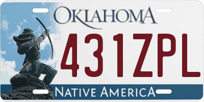 OK license plate 431ZPL