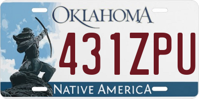 OK license plate 431ZPU