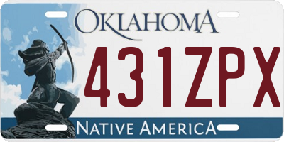 OK license plate 431ZPX