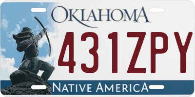 OK license plate 431ZPY
