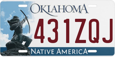 OK license plate 431ZQJ