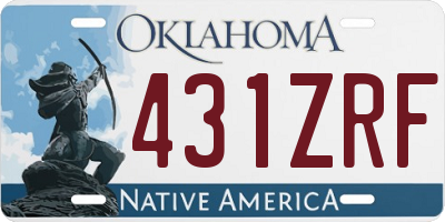 OK license plate 431ZRF