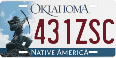 OK license plate 431ZSC