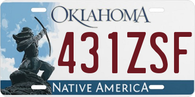 OK license plate 431ZSF