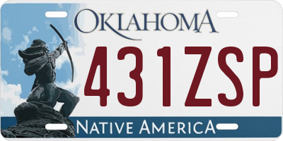 OK license plate 431ZSP