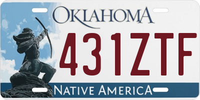 OK license plate 431ZTF