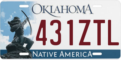 OK license plate 431ZTL