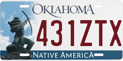 OK license plate 431ZTX